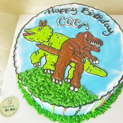 Bánh sinh nhật bé trai vẽ hình khủng long dn01