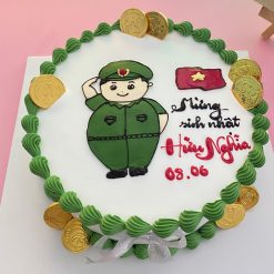 Bánh sinh nhật vẽ hình chú bộ đội